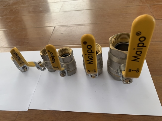 1/2 3/4 &quot;inci grosir seng Kuningan Ball Valve dengan pegangan plastik kuning