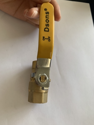 1/2 3/4 &quot;inci grosir seng Kuningan Ball Valve dengan pegangan plastik kuning