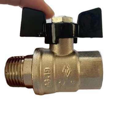 1/2 inci Butterfly Handle Ball Valve Tembaga Ball Valve Dn15-Dn50 Untuk Gas