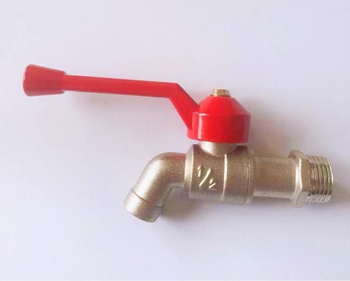 Suhu Normal Kuningan Bib Cock Plumbing Bib Ball Valve 1/4 inci