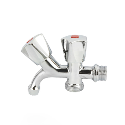 2 Outlet Kuningan Bibcock Valve Keran Air Deck Mounted Zinc Handle