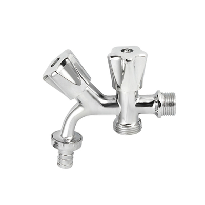 2 Outlet Kuningan Bibcock Valve Keran Air Deck Mounted Zinc Handle