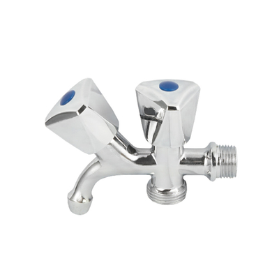2 Outlet Kuningan Bibcock Valve Keran Air Deck Mounted Zinc Handle