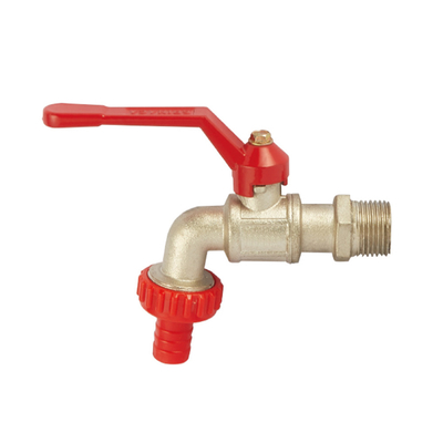 OEM 1/2 3/4 Inch Brass Bibcock Valve Dengan Pegangan Plastik Garansi 2 tahun