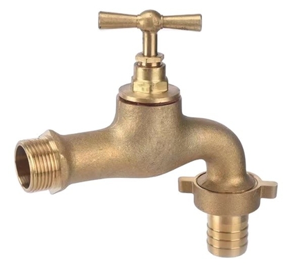 OEM 1/2 3/4 Inch Brass Bibcock Valve Dengan Pegangan Plastik Garansi 2 tahun
