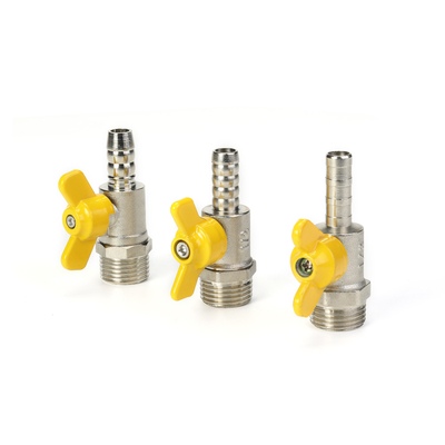 Suhu tinggi mati katup gas kuningan setengah inci Nickel Plating
