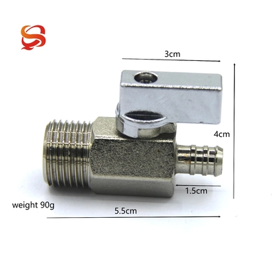 Mini Zinc Small Alloy 1/2 Brass Ball Valve Polished Electroplating Water Pipe Joint Accessories