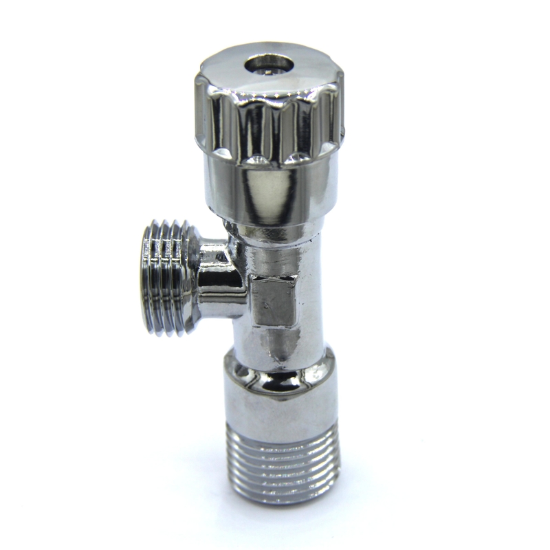 Full Copper Angle Stop Plastic Handle Hot And Cold Water Switch Untuk Dapur Kamar Mandi